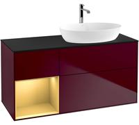 Meuble Pour Vasque à Poser Villeroy et Boch Finion Peony/Gold/Glass Black FA42HFHB