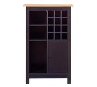 Meuble range bouteille,armoire à bouteilles coloris noir / chêne Artisan - longueur 76 x profondeur 33 x hauteur 124 cm