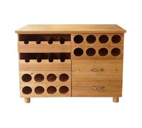 Meuble range bouteilles en bois de sapin et MDF - L.90 x P. 32 x H. 69 cm - Naturel - RIOJA