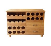 Meuble range bouteilles en bois de sapin et MDF - L.90 x P. 32 x H. 69 cm - Naturel - RIOJA