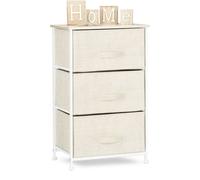 Meuble Rangement 3 Tiroirs Tissu Commode étagère Tiroir Tissu Hxlxp: 73 X 45 X 30 Cm, Beige - Relaxdays