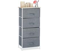 Meuble Rangement 4 Tiroirs Tissu Commode étagère Tiroir Tissu Hxlxp: 95 X 45 X 30 Cm, Gris - Relaxdays