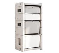 Meuble Rangement Jouet École Organisateur De Rangement Jouets en Plastique avec 4 Bacs Et Étagère À 1 Niveau, pour Salle Jeux, Chambre Coucher, Salon Coffre a Jouet Garderie