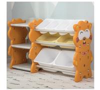 Meuble Rangement Jouet École Organisateur De Rangement Jouets en Plastique, Étagère À 3 Niveaux avec 6 Bacs Amovibles, Organisateurs Coffre a Jouet Garderie(B)