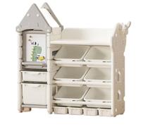 Meuble Rangement Jouet École Organisateur De Rangement Jouets en Plastique Multicouche, Bibliothèque avec Bacs À Amovibles, Organisateurs Et pour Salle Jeux Coffre a Jouet Garderie(B)