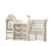 Meuble Rangement Jouet École Organisateur De Rangement Jouets en Plastique Multicouche, Bibliothèque avec Bacs À Amovibles, Organisateurs Et pour Salle Jeux Coffre a Jouet Garderie(D)