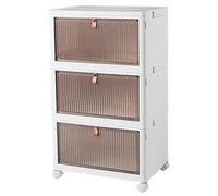 Meuble Rangement,Meuble pliant Roues,Grand espace rangement,Portes magnétiques,pour Salle bain,Salon,Chambre Coucher 3-Tier