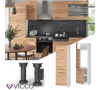 Meuble réfrigérateur Meuble de cuisine Fame-Line 60 cm blanc chêne Vicco