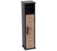 Meuble Réserve et Dérouleur de Papier WC - TENDANCE - H 75 cm - Noir - 1 porte - 1 étagère