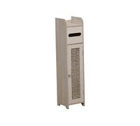 Meuble Réserve et Dérouleur de Papier WC en Bois et Cannage en Rotin - TENDANCE