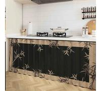 Meuble Rideau Cuisine, Flanelle Rideau Placard, Rideau Meuble Cuisine Bas, Rideau Anti-poussière Etagères, Rideau Sous Evier, Rideaux D'armoire Etagères pour Salon, Cuisine, avec Motif Meubles(I,140x8