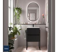 Meuble salle bain FUSSION LINE 500 fond 40 2 tiroirs BLACK VELVET 497x540x385mm - SALGAR 96679