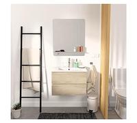 Meuble Salle de Bain 60 cm Suspendu décor Chêne + Miroir Sorrento