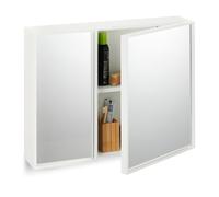 Meuble salle de bain armoire à miroirs 2 étagères blanc meuble mural 2 portes