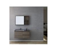 Meuble salle de bain BERGAME 1000 Chêne Gris -