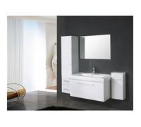 MEUBLE SALLE DE BAIN BLANC VASQUE, LAVABO, 2 Unité de colonne, Mod. White London 100 cm