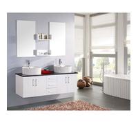 MEUBLE SALLE DE BAIN BLANC VASQUE LUXE, LAVABO ,mod. Lion 150 cm