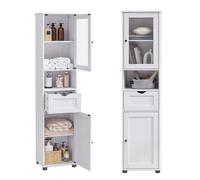 Meuble salle de bain colonne rangement 40 x 30 x 165 cm avec étagères réglables