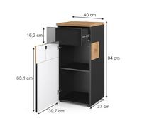 Meuble salle de bain Eden, 40x84cm, Anthracite, Vicco 36900