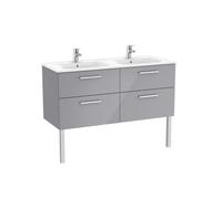 Meuble salle de bain et lavabo en porcelaine Victoria Unik 2 Tiroirs 1200Mm Gris Galet Brillant - ROCA A851599516