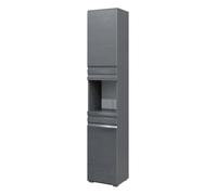 Vicco Meuble Salle de Bain Fredd, Anthracite Haute Brillance, 36.4x190.5cm, à Suspendre au Mur avec Deux étagères intérieures réglables