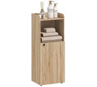 Meuble salle de bain - HOMCOM - 4 niveaux - 1 placard, compartiment ouvert, étagère réglable - 40 x 31 x 104 cm - chêne jaune