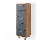 Vicco Meuble Salle de Bain Ilias, Chêne de Force doré, 30x95cm, adapté à la Fixation Murale et Compatible avec la série Ilias