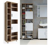 Meuble salle de bain Ilias, 60x190cm, Blanc/Sonoma, Vicco 30834