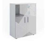 Vicco Meuble Salle de Bain Irma, Blanc Brillant avec Inserts, 60x81cm