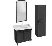 Meuble salle de bain JACOB DELAFON Cléo 1889 plan vasque + colonne droite miroir + mitigeur lavabo chromé