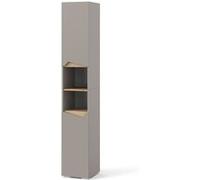 Vicco Meuble de Rangement de Salle de Bain Marelle, Grège/Chêne Artisan, 30 x 180 cm avec Portes, et Compartiments Ouverts