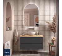 Meuble salle de bain Monterrey 100cm 2 tiroirs Anthracite Mat - SALGAR 96537
