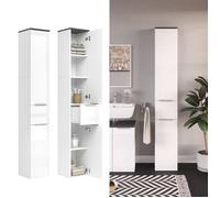 Vicco Meuble Salle de Bain Otis, Blanc Haute Brillance, 30x190cm, pour Le Rangement dans la Salle de Bain, combinable avec la série Otis