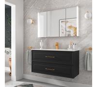 Meuble salle de bain RENOIR 100cm 2 tiroirs Black Velvet - Salgar 91312