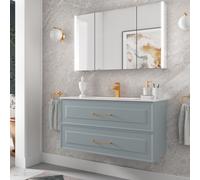 Meuble salle de bain RENOIR 100cm 2 tiroirs Blue Fog - Salgar 91326