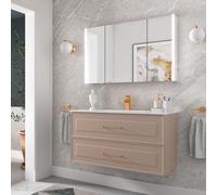 Meuble salle de bain RENOIR 100cm 2 tiroirs Macchiato - Salgar 91313