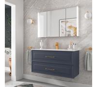 Meuble salle de bain RENOIR 100cm 2 tiroirs Night Blue - Salgar 91314