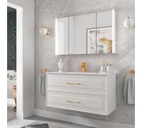 Meuble salle de bain RENOIR 100cm 2 tiroirs White Cotton - Salgar 91311