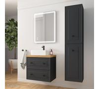 Meuble salle de bain RENOIR 60cm 2 tiroirs Anthracite - Salgar 91304