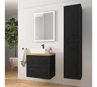 Meuble salle de bain RENOIR 60cm 2 tiroirs Black Velvet - Salgar 91300
