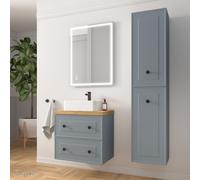 Meuble salle de bain RENOIR 60cm 2 tiroirs Blue Fog - Salgar 91324