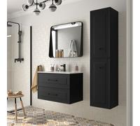 Meuble salle de bain RENOIR 80cm 2 tiroirs BLACK VELVET - Salgar 91306