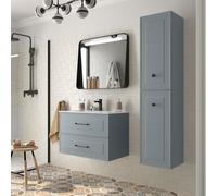 Meuble salle de bain RENOIR 80cm 2 tiroirs Blue Fog - Salgar 91325