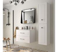 Meuble salle de bain RENOIR 80cm 2 tiroirs WHITE COTTON - Salgar 91305