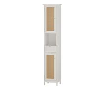 Vicco Meuble de Rangement de Salle de Bain Rosario, Blanc, 32 x 170 cm avec 2 Portes et Un tiroir