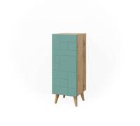 Meuble salle de bain Rudi, 30.3x80.3cm avec porte, Vert menthe, Vicco