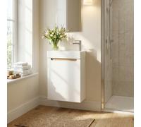Meuble salle de bain suspendu 39 x 60 x 22 cm - lavabo 40 cm - céramique - blanc - STILLA (STILLAD04008U)