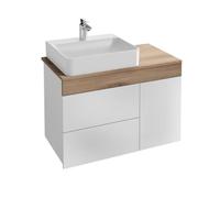 Meuble avec vasque à poser à gauche 83 cm Jacob Delafon Sully - Blanc et chêne Québec