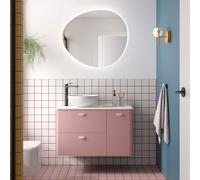 Meuble salle de bain UNIIQ 900 2T1P droite - vasque à gauche Rose blush H540 P450 - SALGAR 119876