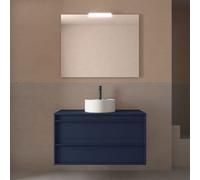 Meuble salle de bains 100cm 2 tiroirs Blue Satin ATTILA - SALGAR 104966